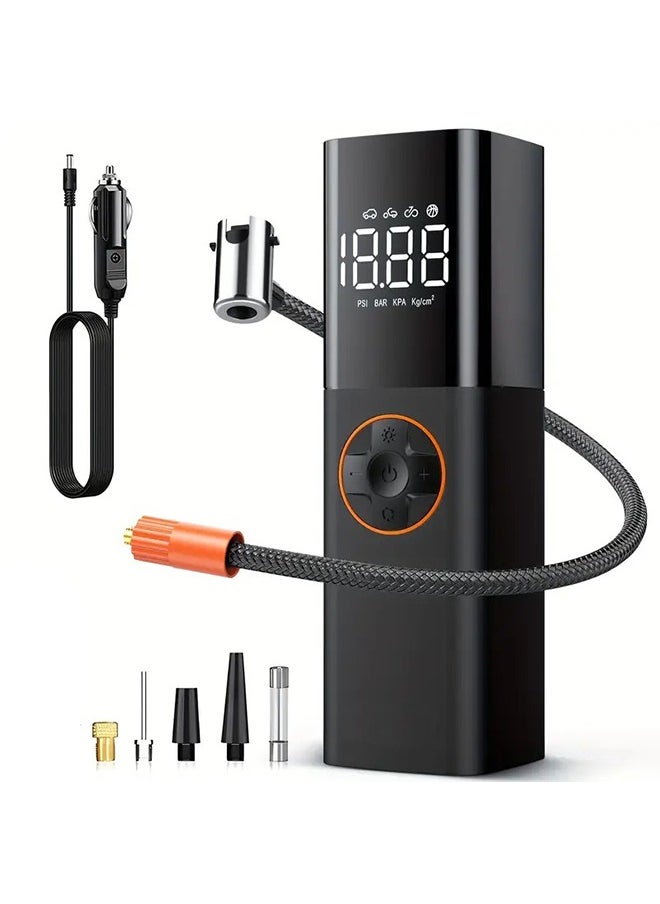 LENND Mini Car Inflator Pump Portable Air Compressor with Cigarette Lighter Cable Tire Type Air Pump for Car Motorcycle Bicycle Ball Car Accessories  - Image 1