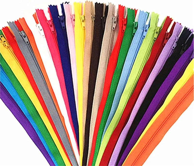 Zipper 10pcs (4/6/7/8/10/12/14/16/20/22/24 Inch) Mix Nylon Zipper Tailor Sewer(Golden,40CM_10PCS) - Image 2