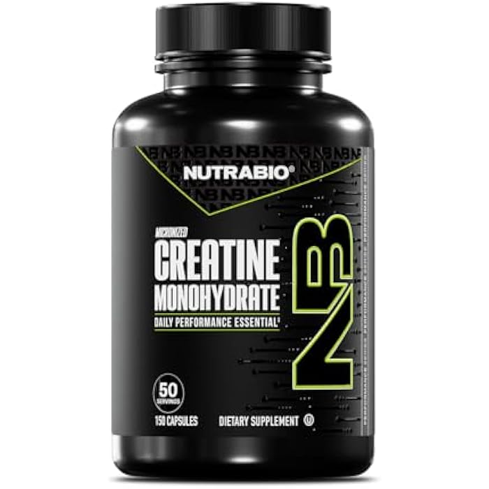 NutraBio Pure Micronized Creatine Monohydrate Capsules, Creatine Pills, Supports Bulk Muscle Energy, Recovery, and Strength - Keto Friendly, Kosher, Creatine Nutritional Supplement for Men and Women - Image 1