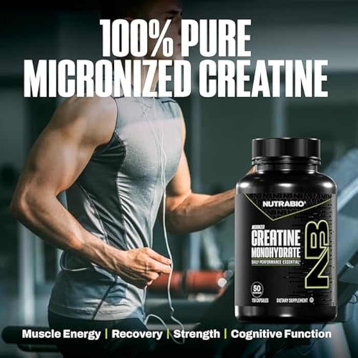 NutraBio Pure Micronized Creatine Monohydrate Capsules, Creatine Pills, Supports Bulk Muscle Energy, Recovery, and Strength - Keto Friendly, Kosher, Creatine Nutritional Supplement for Men and Women - Image 5
