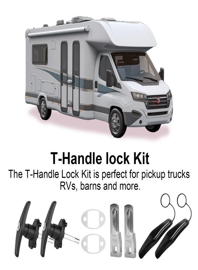 Hurrikom Truck Topper Fastener Heavy Duty T-Handle Lock for Leer/Snugtop Camper Shell - Universal Replacement Locking Handles with Keys, Secure Truck Cap Clamps & Tailgate Lock Accessories - Image 5