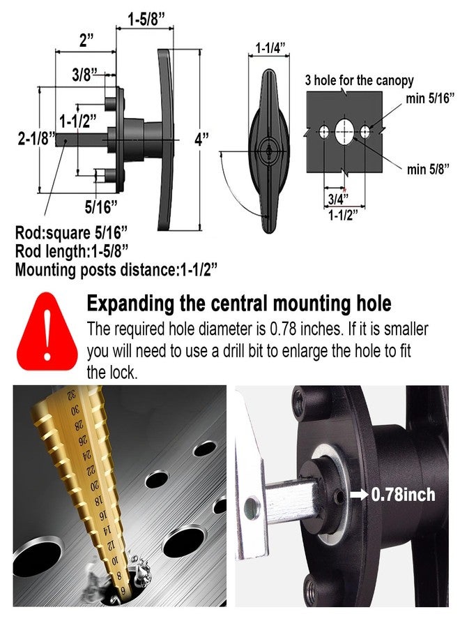 Hurrikom Truck Topper Fastener Heavy Duty T-Handle Lock for Leer/Snugtop Camper Shell - Universal Replacement Locking Handles with Keys, Secure Truck Cap Clamps & Tailgate Lock Accessories - Image 2