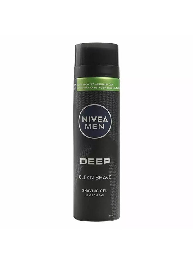Nivea نيفيا للرجال جل حلاقة عميق التنظيف مع الكربون الأسود - 200 مل - Image 1