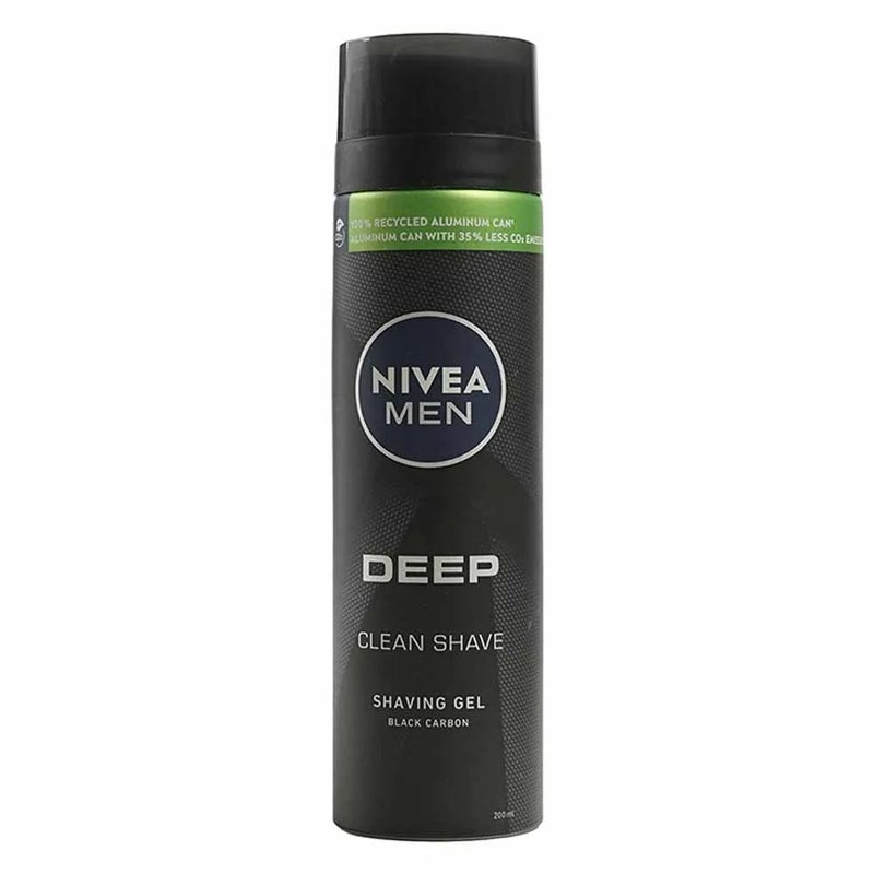 Nivea Men Deep Clean Shave, Shaving Gel with Black Carbon- 200ml - Image 1