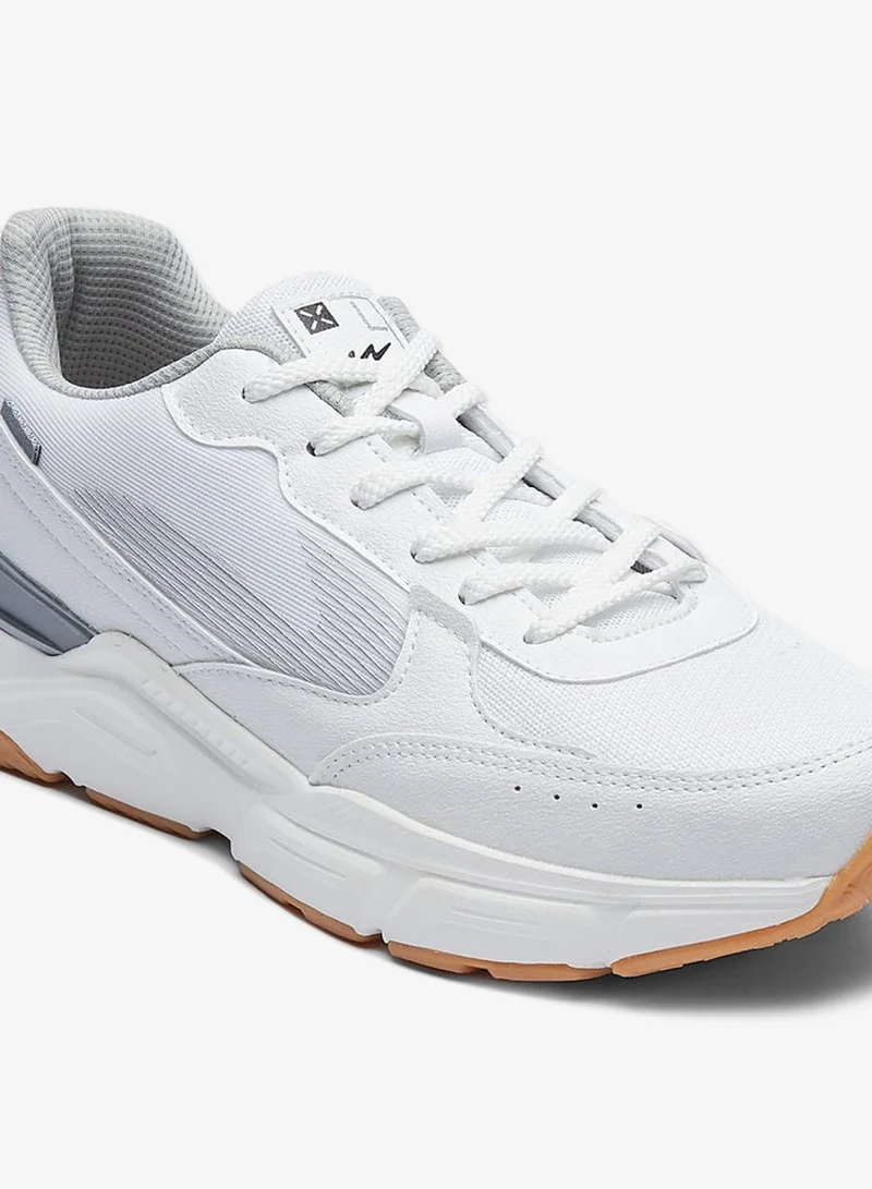 CAMPUS Wht/Sil Men’s All-White Sneakers – Stylish Comfort Shoes with Contrast Sole for Men | Best Price UAE