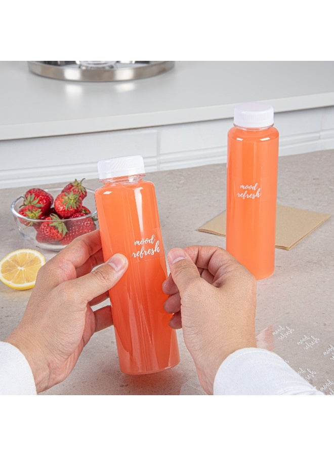 Restaurantware 1.9 x 1 Inch Mood Refresh Juice Bottle Labels, 100 Self-Adhesive Labels For Bottles - Resists Condensation, For Drink Pouches, Clear With White Font Plastic Water-Resistant Labels - Image 5