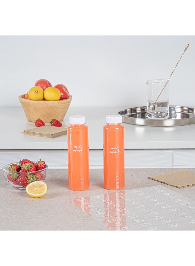 Restaurantware 1.9 x 1 Inch Mood Refresh Juice Bottle Labels, 100 Self-Adhesive Labels For Bottles - Resists Condensation, For Drink Pouches, Clear With White Font Plastic Water-Resistant Labels - Image 4