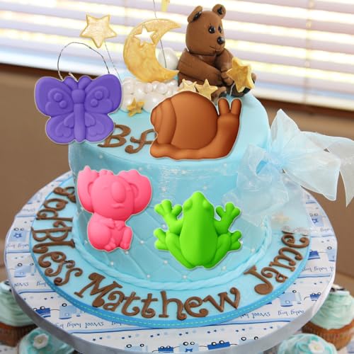 OURASHERO 2 Pack Chocolate Molds Elephant Monkey Frog Silicone Molds for Cake Gummy Jello Ice Cube Crayon, Cake Decoration Soap Molds Silicone Baking Mold Making Kit, Lovely & Fun for Kids - Image 3