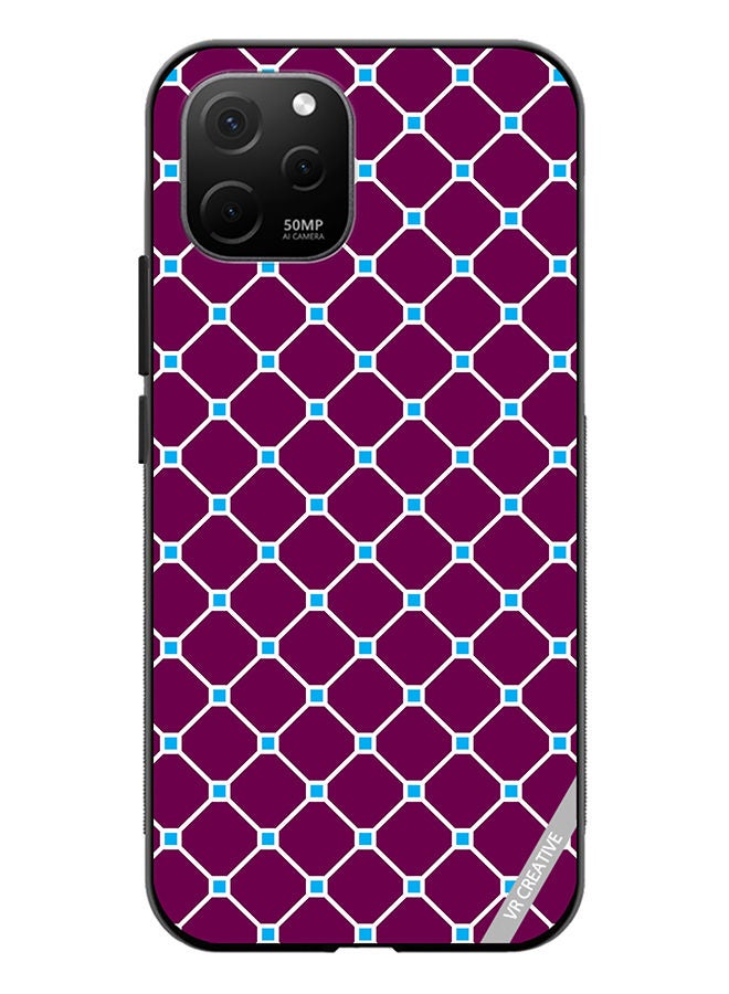 VR CREATIVE Protective Case Cover For Huawei Nova Y61 Abstract Crossed Lines Seamless Patternn Design Multicolour - Image 1