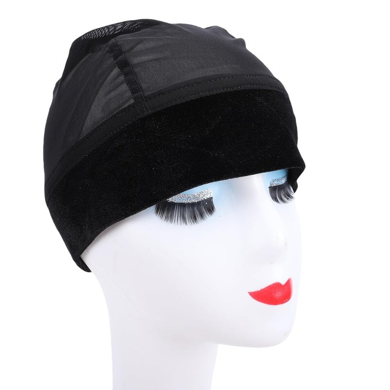 Soft Wide Wig Grip Headband Non Slip Secure Fit 2 in 1 for Chemotherapy Patients Breathable Mesh Cap for Full Lace Wigs (Black) - Image 5