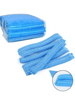 MiMi & BeiBei 100Pcs Bouffant Caps Surgical Head Caps Bouffant Non Woven Cap Dustproof and Disposable Caps Non Woven Shower Caps Disposable Hair Nets Surgical Caps Blue  - Image 3