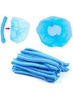 MiMi & BeiBei 100Pcs Bouffant Caps Surgical Head Caps Bouffant Non Woven Cap Dustproof and Disposable Caps Non Woven Shower Caps Disposable Hair Nets Surgical Caps Blue  - Image 5