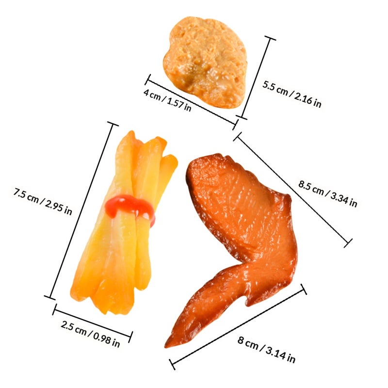 5Pcs Fake Food Models Simulated Fried Food Realistic Small Fried Snack Photoing Accessory - Image 2