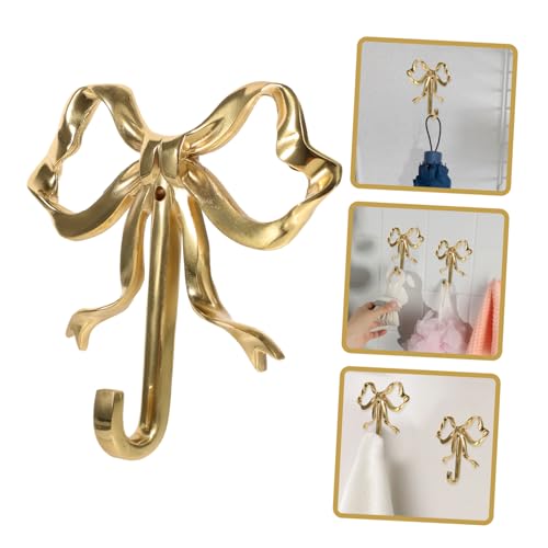 Parliky Bow Hook Single Hanger Gold Coat Hooks Bow Shaped Wall Hook Wall Hanging Coat Hook Bathroom Wall Hook - Image 3