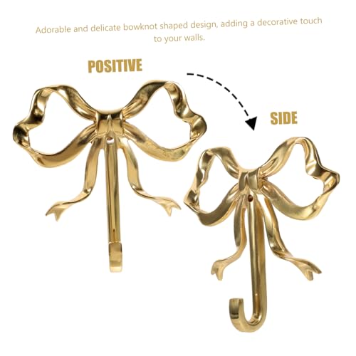 Parliky Bow Hook Single Hanger Gold Coat Hooks Bow Shaped Wall Hook Wall Hanging Coat Hook Bathroom Wall Hook - Image 2