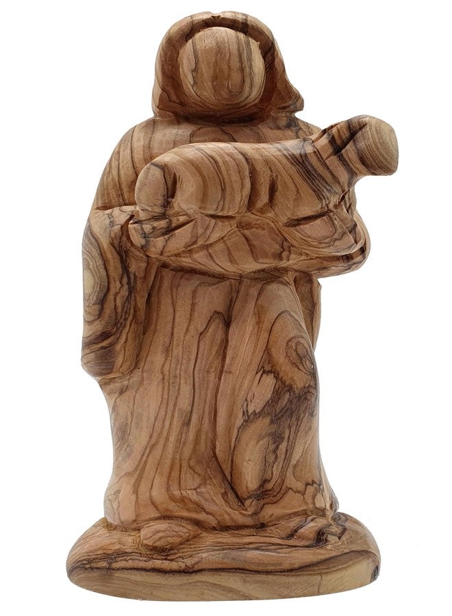 Zuluf Handcrafted Olive Wood Good Shepherd Large Statue - 9.2 Inches | Artisan Handmade Religious Sculpture for Home Décor FIG004 - Image 5