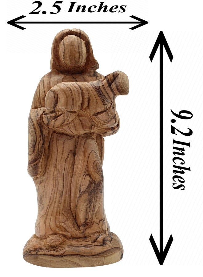 Zuluf Handcrafted Olive Wood Good Shepherd Large Statue - 9.2 Inches | Artisan Handmade Religious Sculpture for Home Décor FIG004 - Image 2
