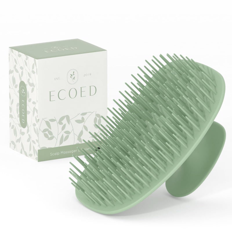 ecoed Scalp Massager Shampoo Brush,Scalp Scrubber for Dandruff Removal, Scalp Care Hair Brush Wet & Dry detangler for Men and Women.Suitable for Short Medium Hair(Green) - Image 1