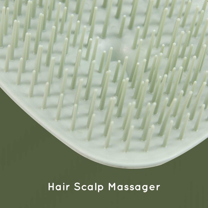 ecoed Scalp Massager Shampoo Brush,Scalp Scrubber for Dandruff Removal, Scalp Care Hair Brush Wet & Dry detangler for Men and Women.Suitable for Short Medium Hair(Green) - Image 4