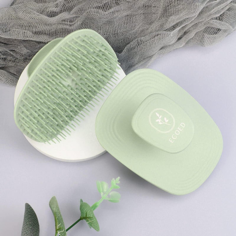ecoed Scalp Massager Shampoo Brush,Scalp Scrubber for Dandruff Removal, Scalp Care Hair Brush Wet & Dry detangler for Men and Women.Suitable for Short Medium Hair(Green) - Image 2