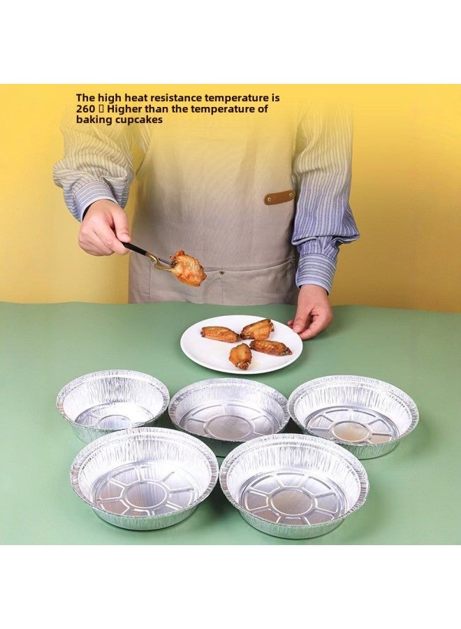 Special Tin Paper Plate For Air Fryer Disposable Baking Aluminum Foil Lunch Box Food Oil-Proof Round Bowl Aluminum Foil Bowl-Color:Thickened Tinfoil Plate-Specifications:9inch Pack Of 20 Tinfoil Plates - Image 4