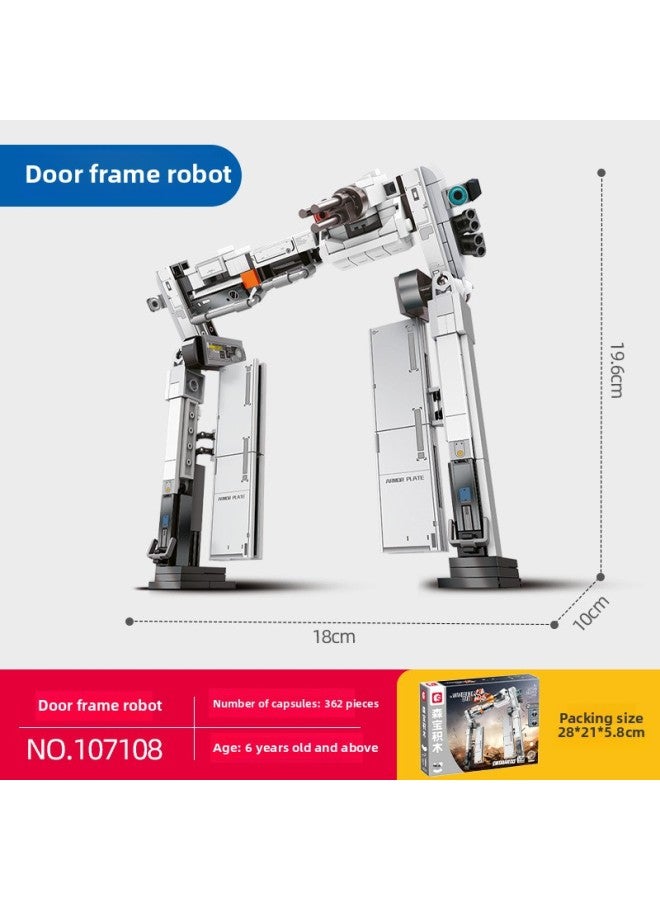 Senbao 107001-9 Wandering Earth Carrier Soldier Engineering Vehicle Assembly Model Boy Assembling Building Blocks Toy-Color:Sen Bao 107108 Door Frame Robot  - Image 1