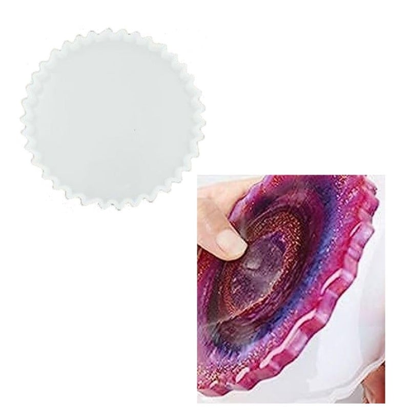SNOOGG Pack of 4 Inch/ 2 Piece of Agate and 2 Piece of Zigzag Mould Epoxy Resin Casting Moulds for Making and DY for Coaster, Cups Mats, Photo Display, Mantra Frame,Home Decoration and More. - Image 4