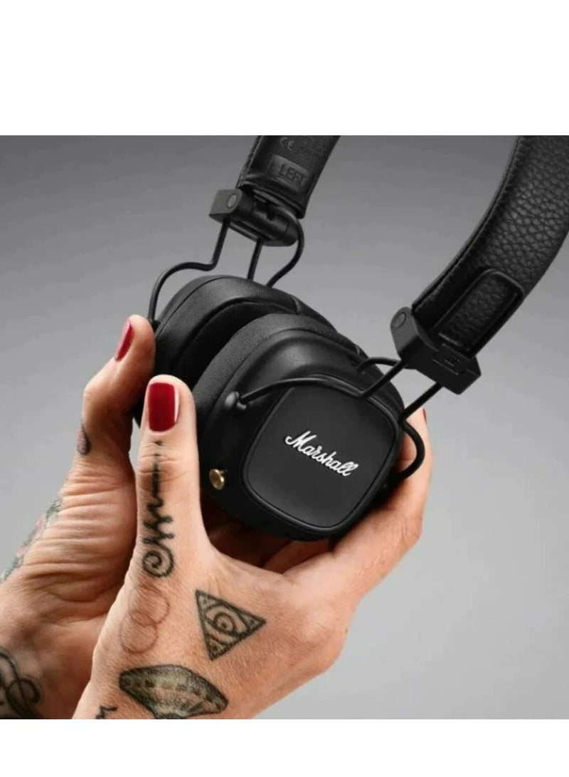 Marshal Major IV Foldable Bluetooth Wired/Wireless 80+ Hours of Playtime Headphones Black - Image 2