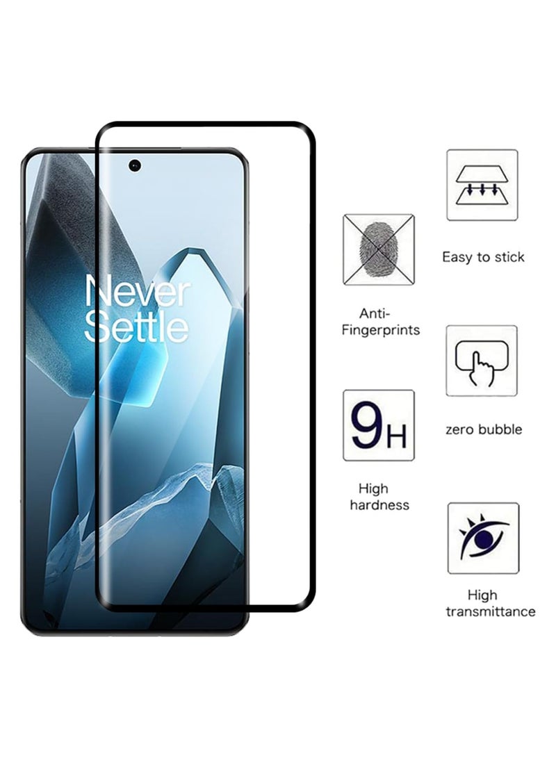 واقي شاشة لهاتف Oneplus 13 5G من الزجاج المقسى، لاصق كامل من الحافة إلى الحافة، صلابة 9H، مضاد لبصمات الأصابع، حواف مستديرة منحنية، مقاوم للخدش لهاتف 1 + 13 5G - Image 2