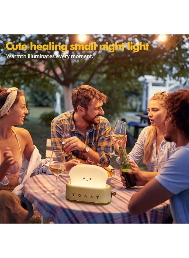 مصباح طاولة صغير، ضوء LED لطيف على شكل خبز تو스트 لغرفة النوم مع مؤقت وقابل للشحن، هدية عيد ميلاد رائعة للرضع والأطفال والبنات والأولاد - Image 5