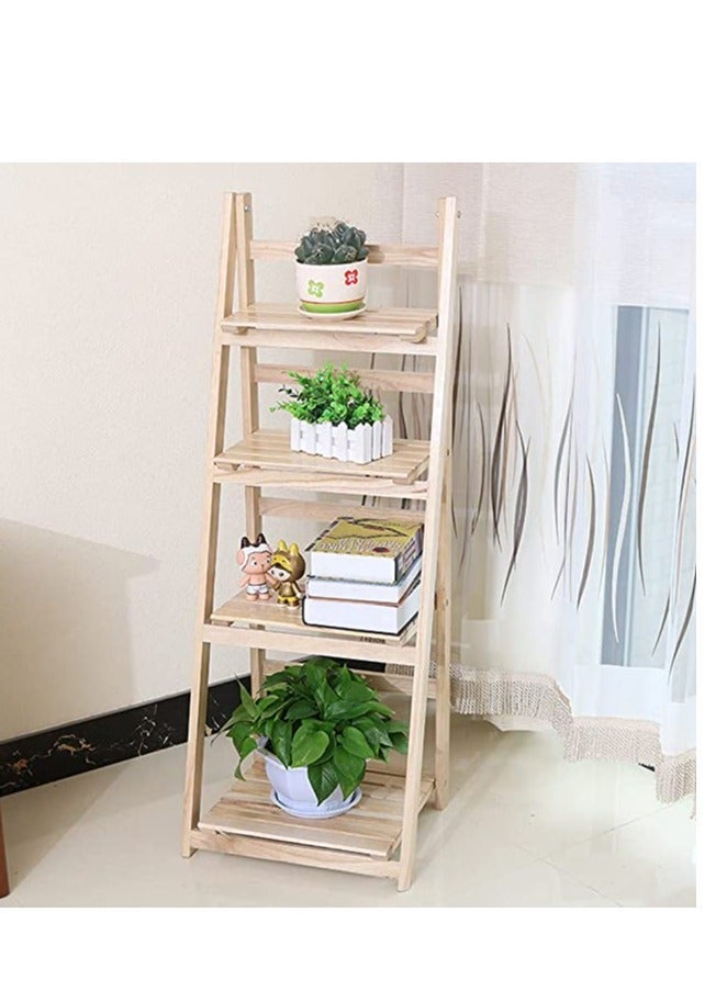 FFD Wooden Flower Stand Foldable Four layers Great for displaying potted plants, books shelves, Flowers Rack,Home - Image 3