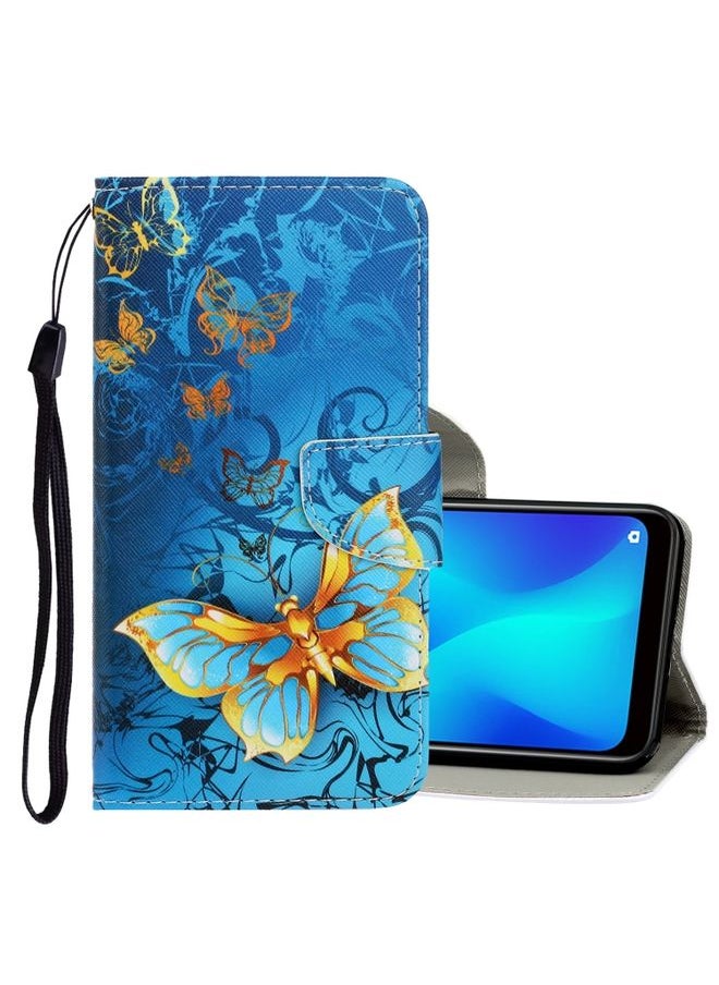 HuHa Case Cover For Realme 5 / 5i / 6i 3D Colored Drawing Horizontal Flip PU Leather Case with Holder & Card Slots & Wallet Jade Butterfly 