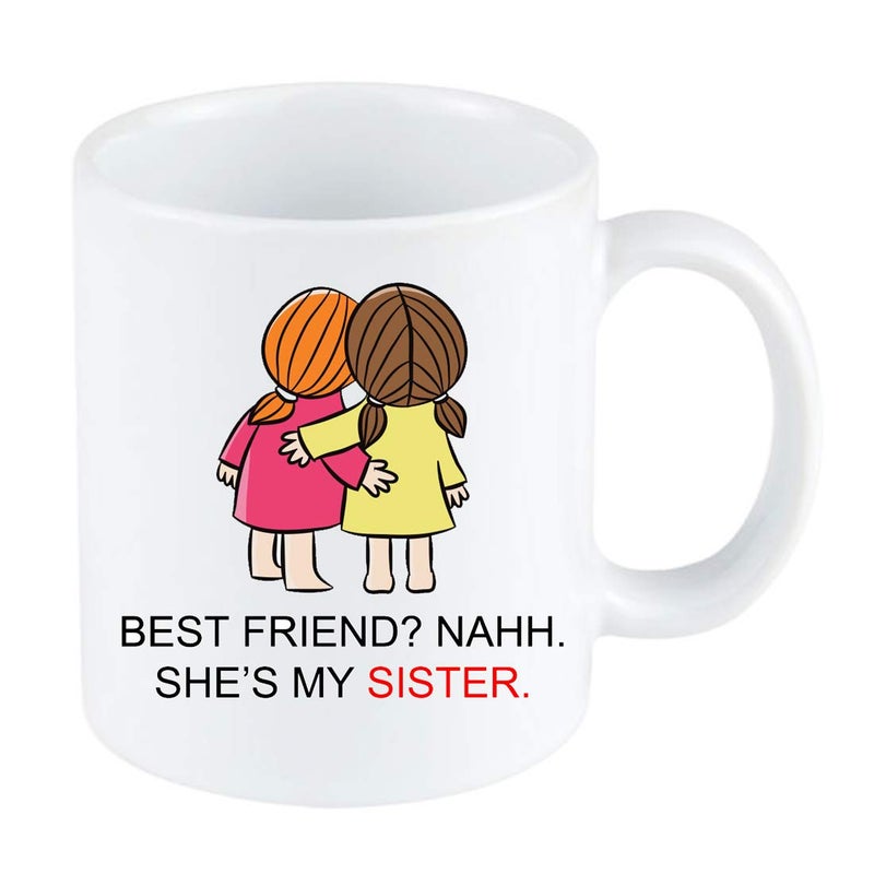 blinkNshop فنجان قهوة blinkNshop لأفضل صديق 325 مل هدية راخي للأخوات يوم الصداقة السعيد - Image 2
