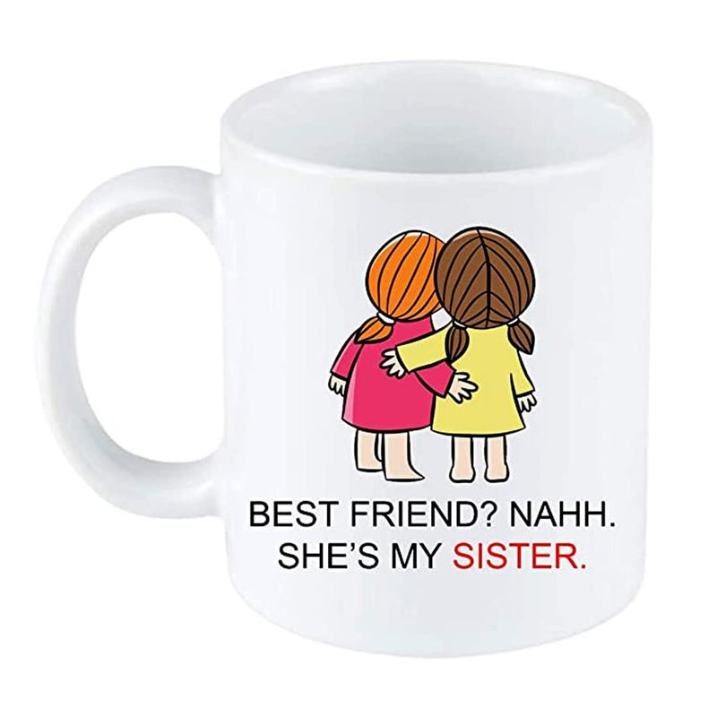 blinkNshop فنجان قهوة blinkNshop لأفضل صديق 325 مل هدية راخي للأخوات يوم الصداقة السعيد - Image 1