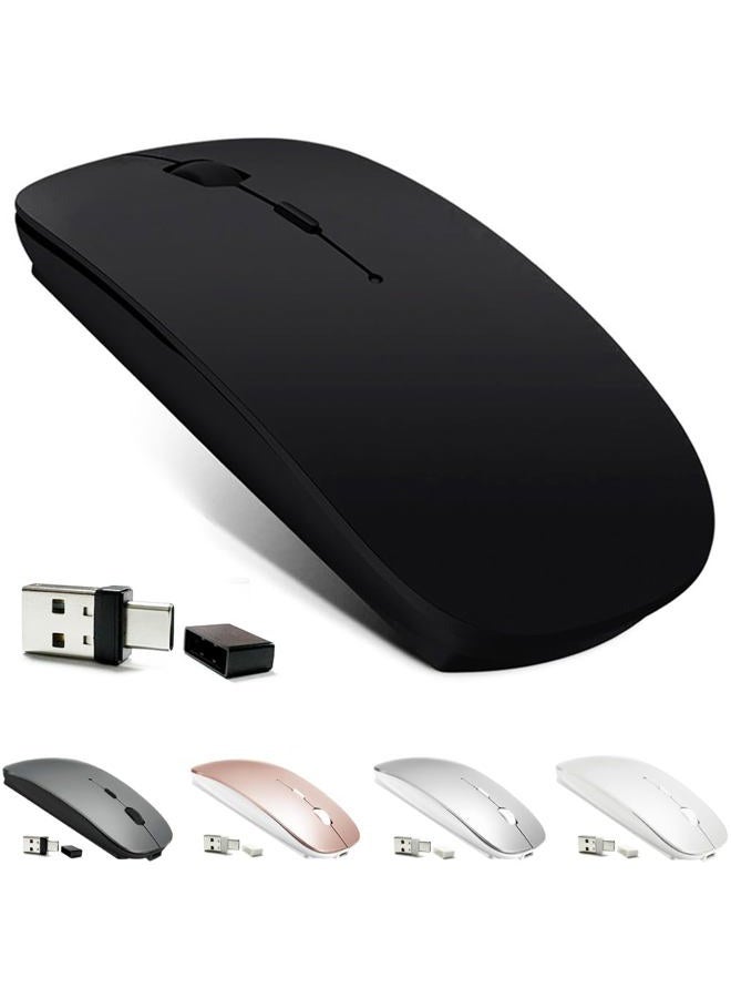 KLO Rechargeable Bluetooth Mouse for MacBook pro/MacBook air/Laptop/iMac/ipad, Wireless Mouse for MacBook pro MacBook Air/iMac/Laptop/Notebook/pc(Bluetooth Mouse/Black) - Image 1