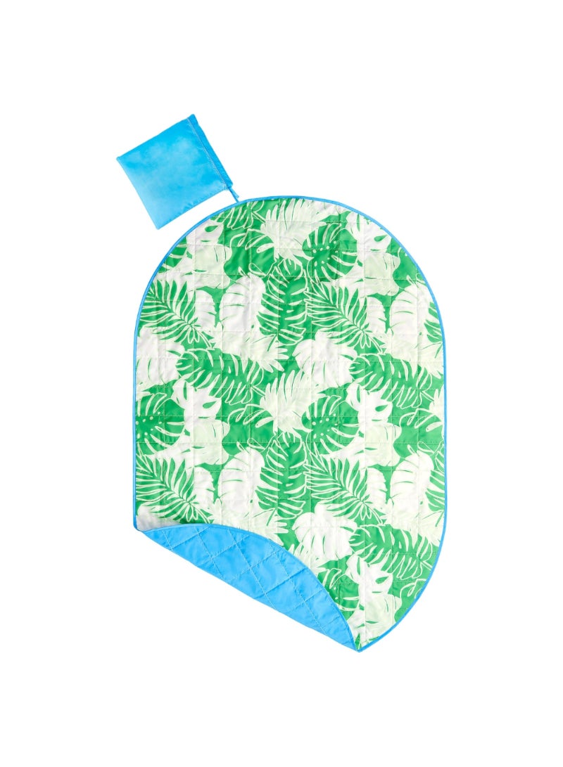Picnic Blanket White Green/Leaf Pattern 112X168 Cm/20 Pack - Image 1
