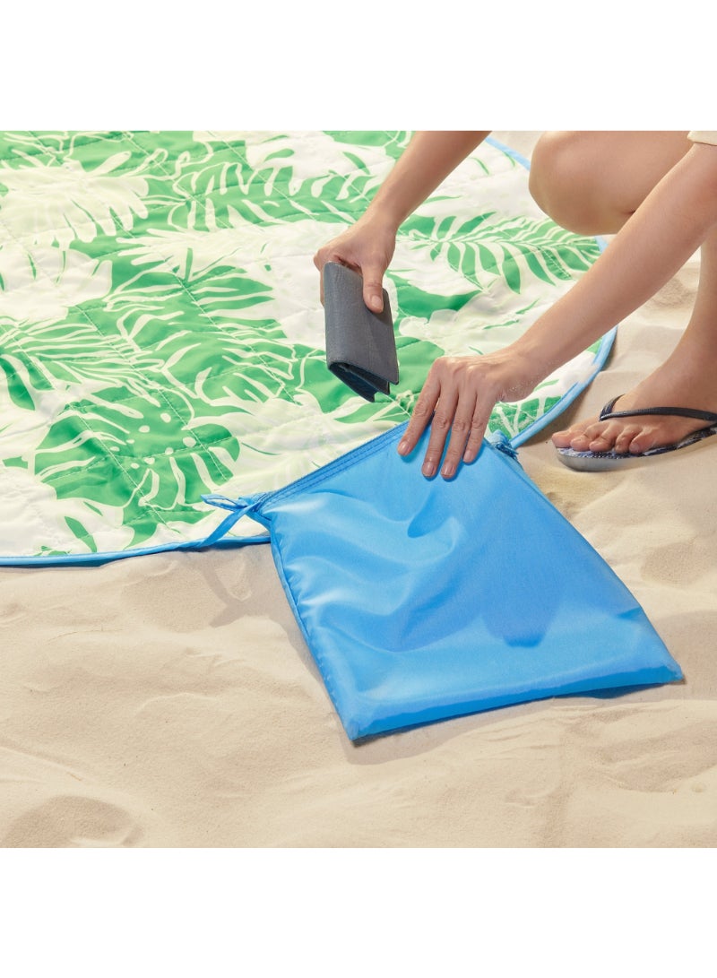 Picnic Blanket White Green/Leaf Pattern 112X168 Cm/20 Pack - Image 5