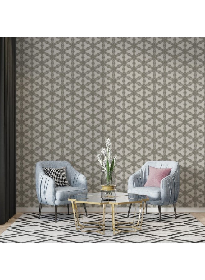 Home Gallery Beige Color Abstract Shape Seamless Fabric Wallpaper Covers An Area ​​Up To 4.2Mx3M With Adhesive  And Smoothing Tool - Image 5