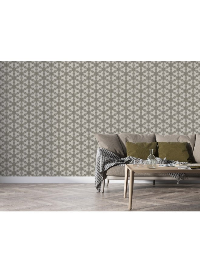 Home Gallery Beige Color Abstract Shape Seamless Fabric Wallpaper Covers An Area ​​Up To 4.2Mx3M With Adhesive  And Smoothing Tool - Image 2
