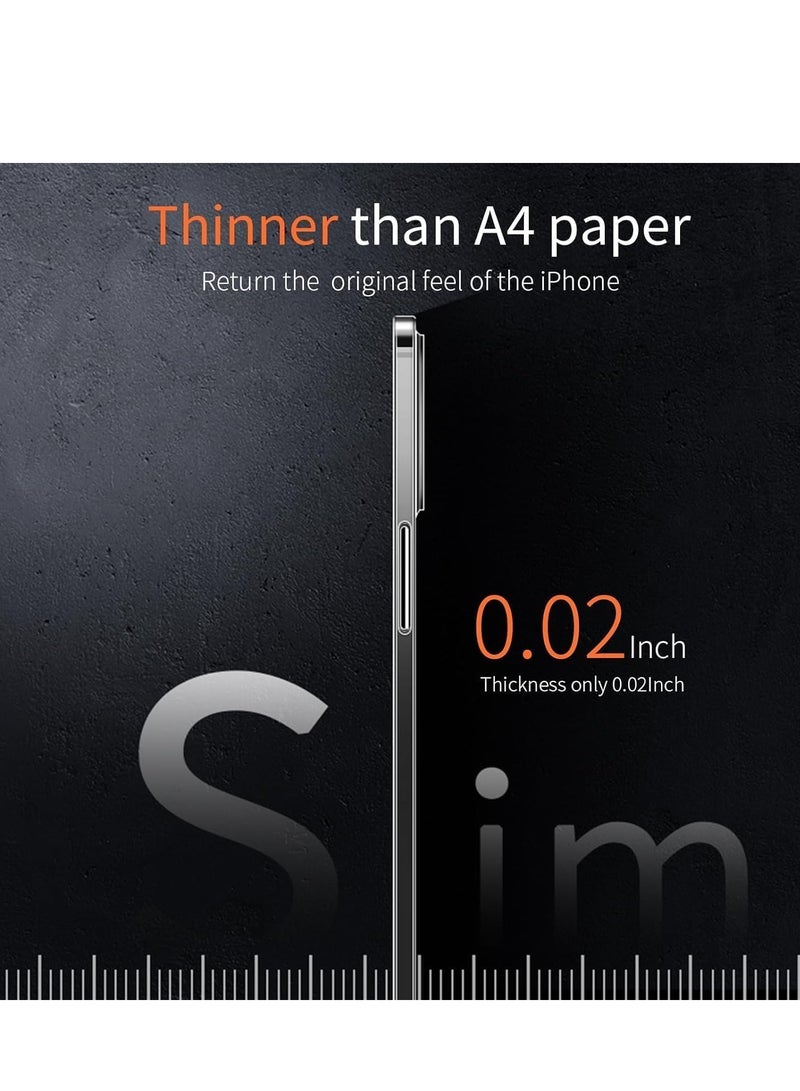 جراب متوافق مع iPhone 15 Pro Max Slim Case، مقاس 0.2 مم [رفيع كالورق] جراب خفيف الوزن بلمسة نهائية غير لامعة شفافة مع حماية خلفية من مادة البولي بروبيلين [مضاد لبصمات الأصابع والاصفرار] (شفاف) - Image 2
