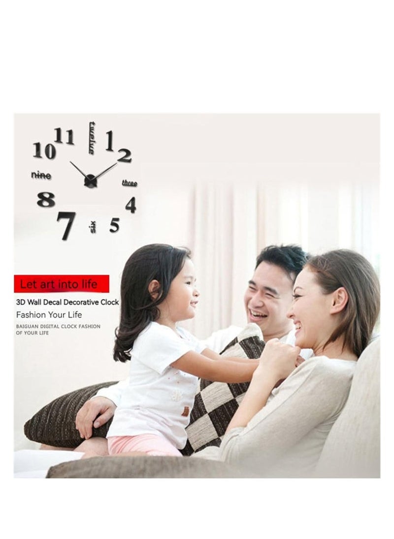 Generic - Wall Decal Decorative Clock, Wall Clock, 3D Dimensional Wall Clock Punch Free & Easy to Install, 3D Dimensional Clock, 3D Wall Decal Decorative Clock Glow in The Dark (Luminous, Large) - Image 1