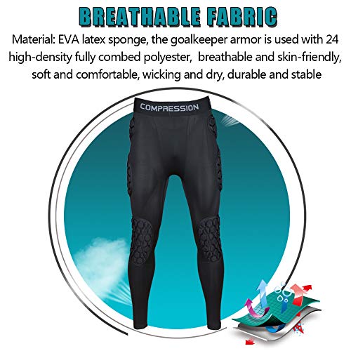 Shinestone Adult Men's Goalkeeper Armor BodyShield Padded Compression Pants with Sponge Protector for Football Baseball(Pants-03, X-Large) - Image 4