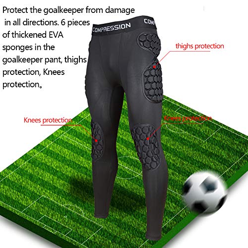 Shinestone Adult Men's Goalkeeper Armor BodyShield Padded Compression Pants with Sponge Protector for Football Baseball(Pants-03, X-Large) - Image 5