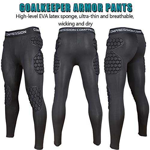 Shinestone Adult Men's Goalkeeper Armor BodyShield Padded Compression Pants with Sponge Protector for Football Baseball(Pants-03, X-Large) - Image 2