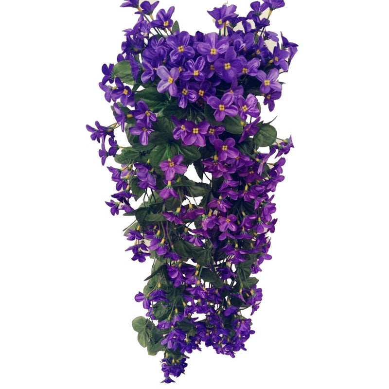 VORCOOL 4petals Artificial Flower Hanging Flowers Violet Simulation Vine Wedding Home Decoration Deep Purple