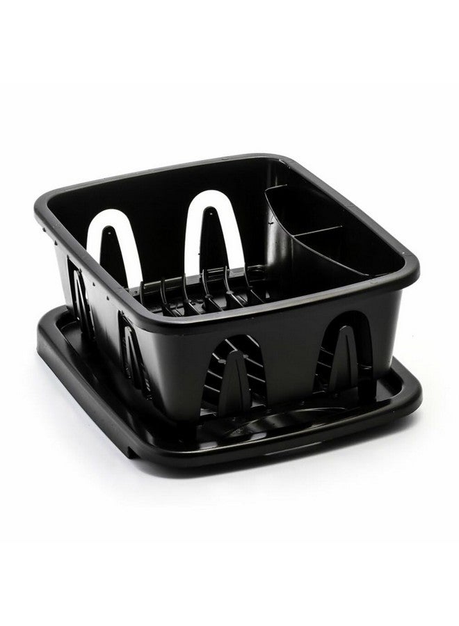 Camco Camco Mini Dish Drainer and Tray | Fits RV Sinks and Small Counter Spaces | Durable Heavy-Duty Construction | (43512), Black - Image 1