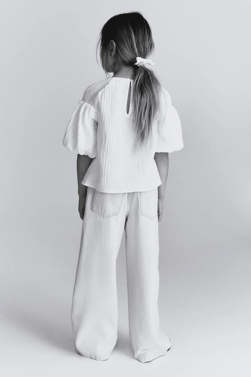 H&M Wide leg paper bag jeans
