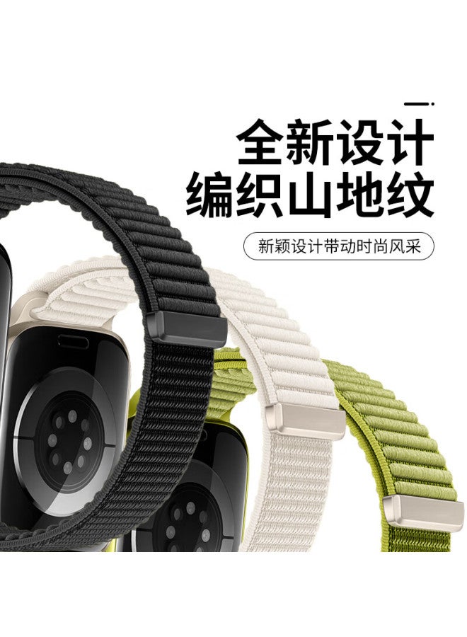Bho Apple Watch Band For S11/ultra3 Wilderness Mountain Pattern Nylon Loop Strap For Iwatch S10/9/8/7/se3/2/1