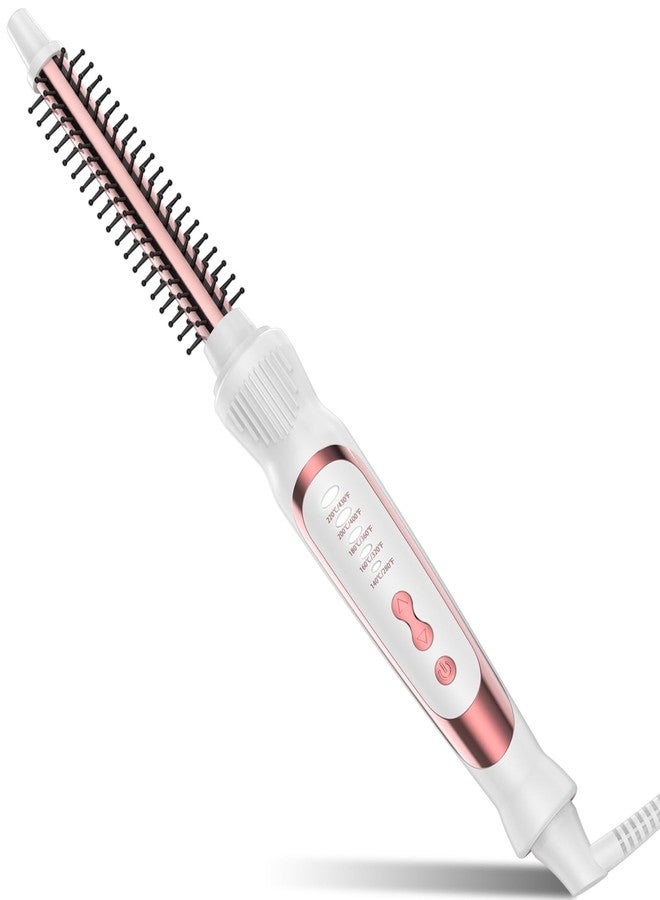 DENVEK Heated Round Brush, Ceramic Tourmaline Ion 1/2 inch Curling Iron, Hot for Fluffy Thermal Brush Curling Wand, Suitable for All Hair Types Tool (White, 0.5 inch) - Image 1