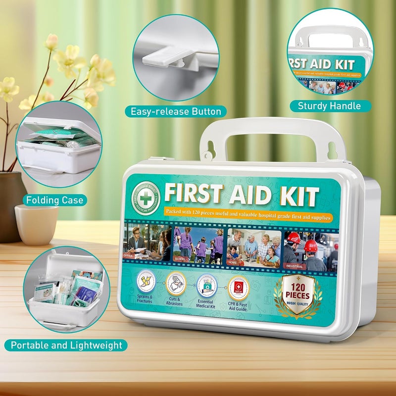 General Medi 120 Pieces Hardcase First Aid Kit with Instant Cold Pack and Emergency Blanket for Home, Office, Travel, and Outdoor Use - Image 5
